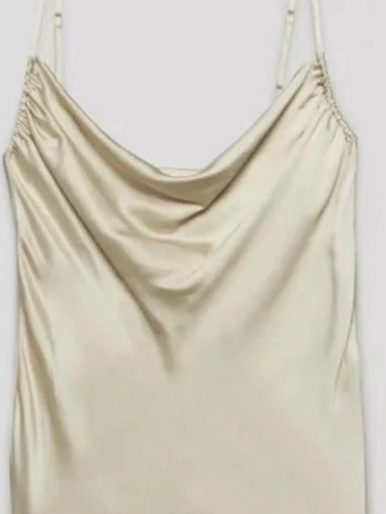 Wilfred Tops - BNWT Aritzia Wilfred Satin Cowl Neck Spaghetti Strap Top - Champagne colorway